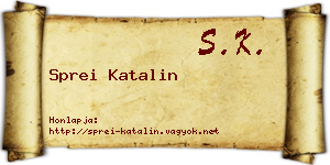 Sprei Katalin névjegykártya